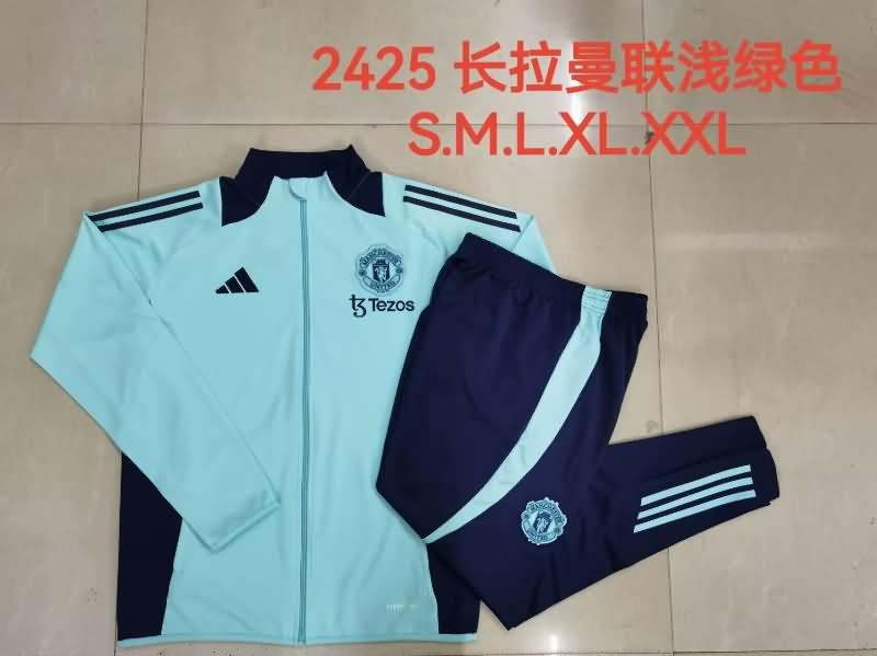 AAA Quality Manchester United 24/25 Green Soccer Tracksuit 03