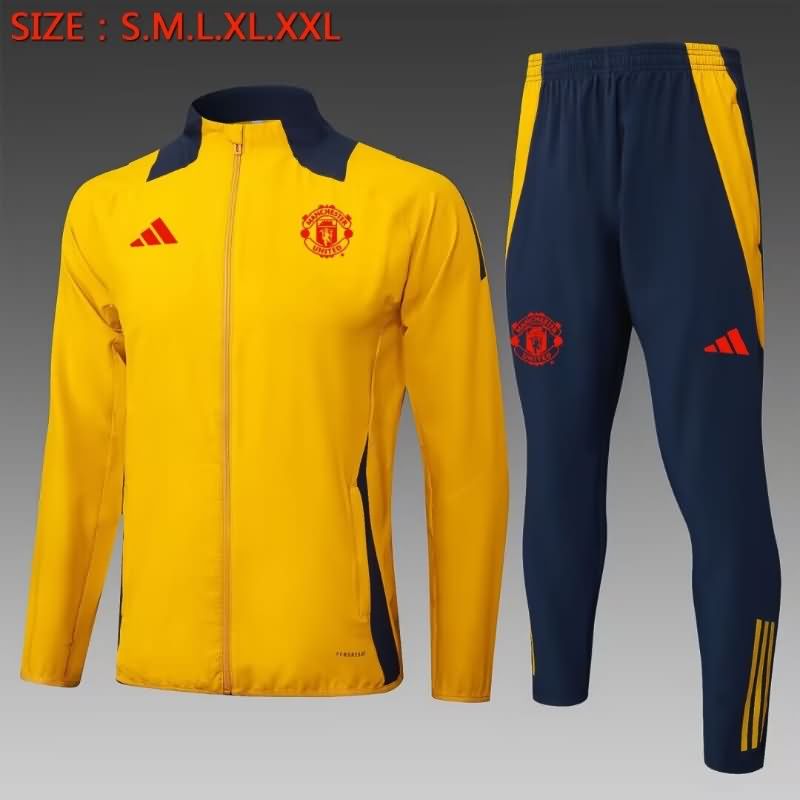 AAA Quality Manchester United 24/25 Yellow Soccer Tracksuit