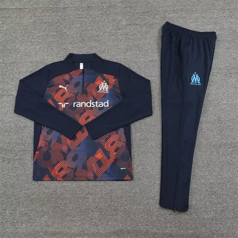 AAA Quality Marseilles 24/25 Dark Blue Soccer Tracksuit 02