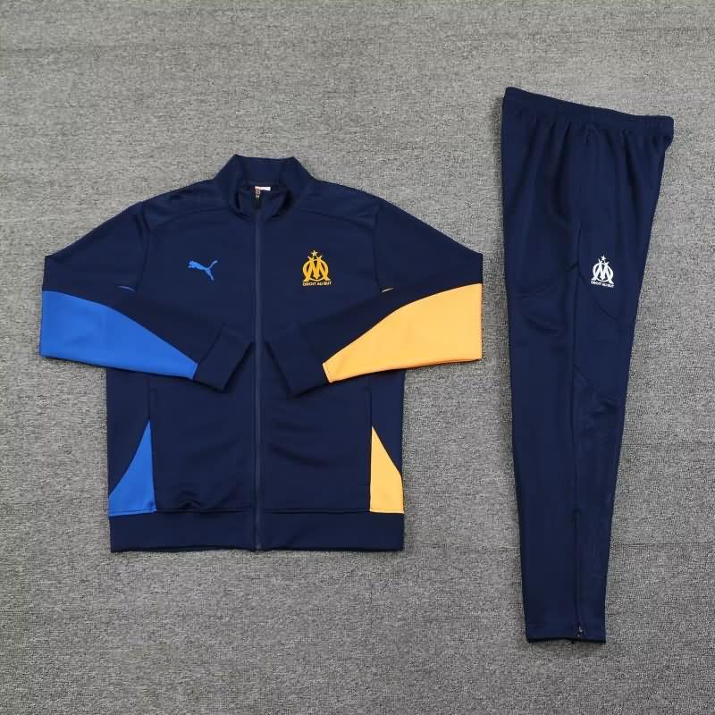 AAA Quality Marseilles 24/25 Dark Blue Soccer Tracksuit 03