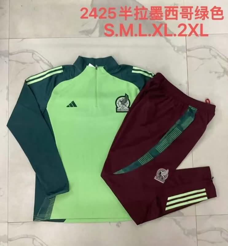 AAA Quality Mexico 2024 Green Soccer Tracksuit 02