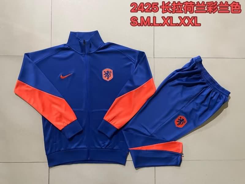AAA Quality Netherlands 2024 Blue Soccer Tracksuit