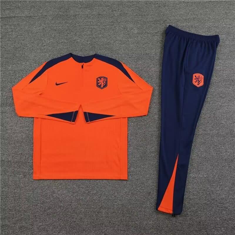 AAA Quality Netherlands 2024 Orange Soccer Tracksuit