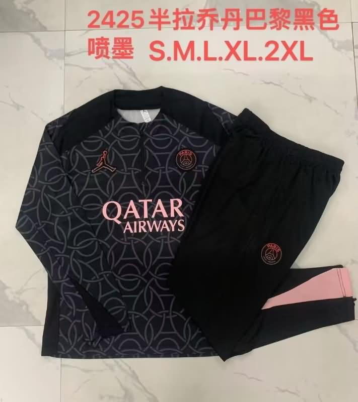 AAA Quality PSG 24/25 Black Soccer Tracksuit 04