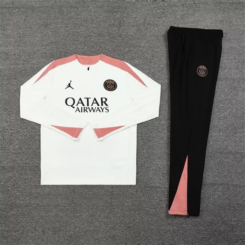 AAA Quality PSG 24/25 White Soccer Tracksuit 02