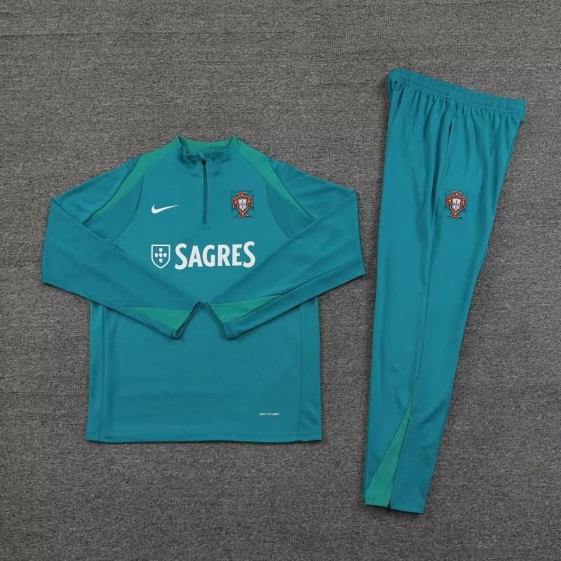 AAA Quality Portugal 2024 Green Soccer Tracksuit 03