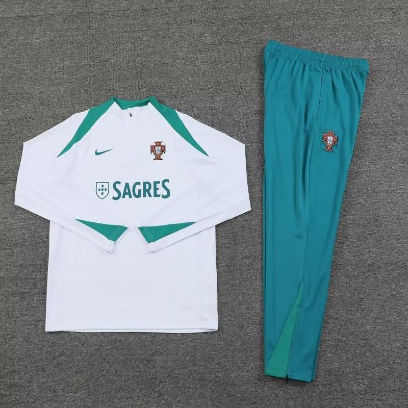 AAA Quality Portugal 2024 White Soccer Tracksuit