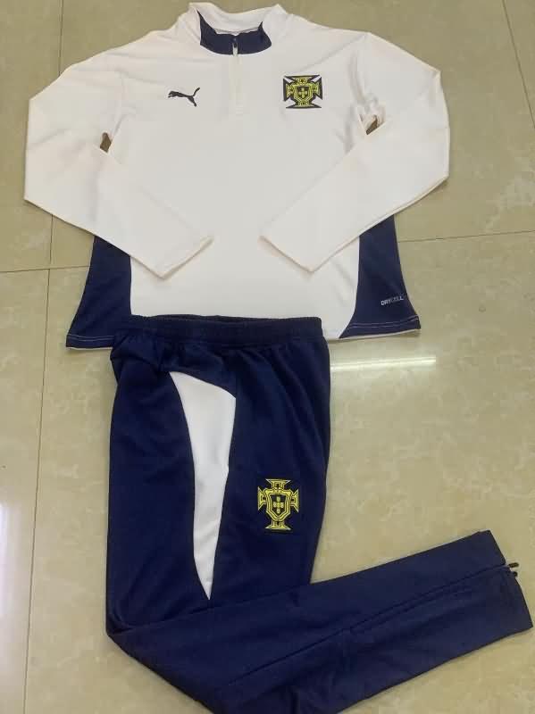 AAA Quality Portugal 2024 White Soccer Tracksuit 02