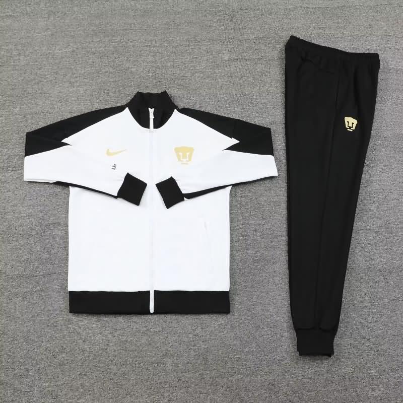 AAA Quality Pumas UNAM 24/25 White Soccer Tracksuit