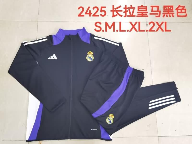 AAA Quality Real Madrid 24/25 Black Soccer Tracksuit 08