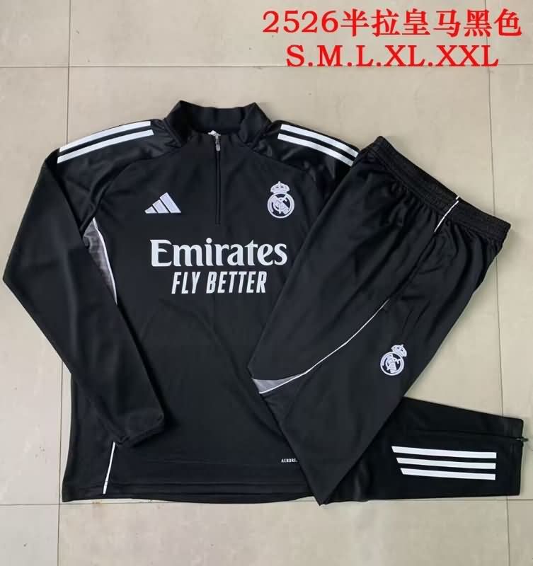 AAA Quality Real Madrid 24/25 Black Soccer Tracksuit 09