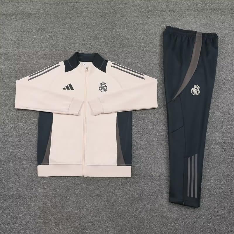 AAA Quality Real Madrid 24/25 Beige Soccer Tracksuit 02