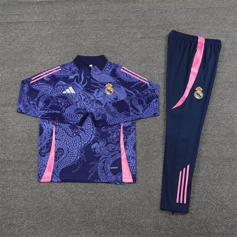 AAA Quality Real Madrid 24/25 Dark Blue Soccer Tracksuit