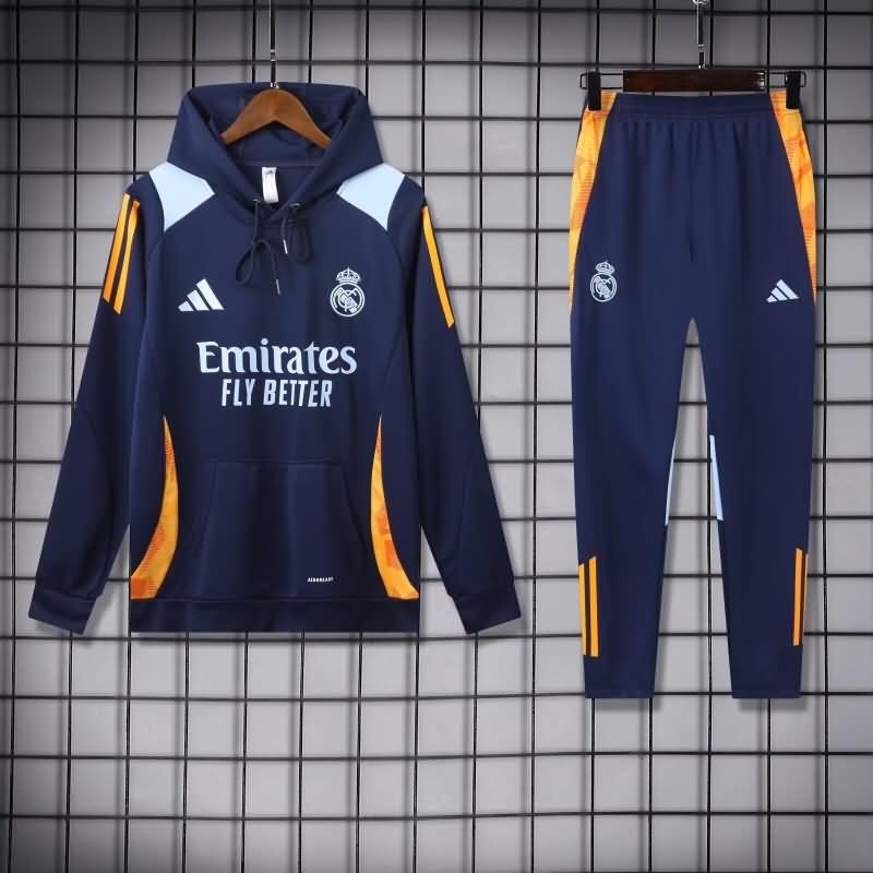 AAA Quality Real Madrid 24/25 Dark Blue Soccer Tracksuit 07