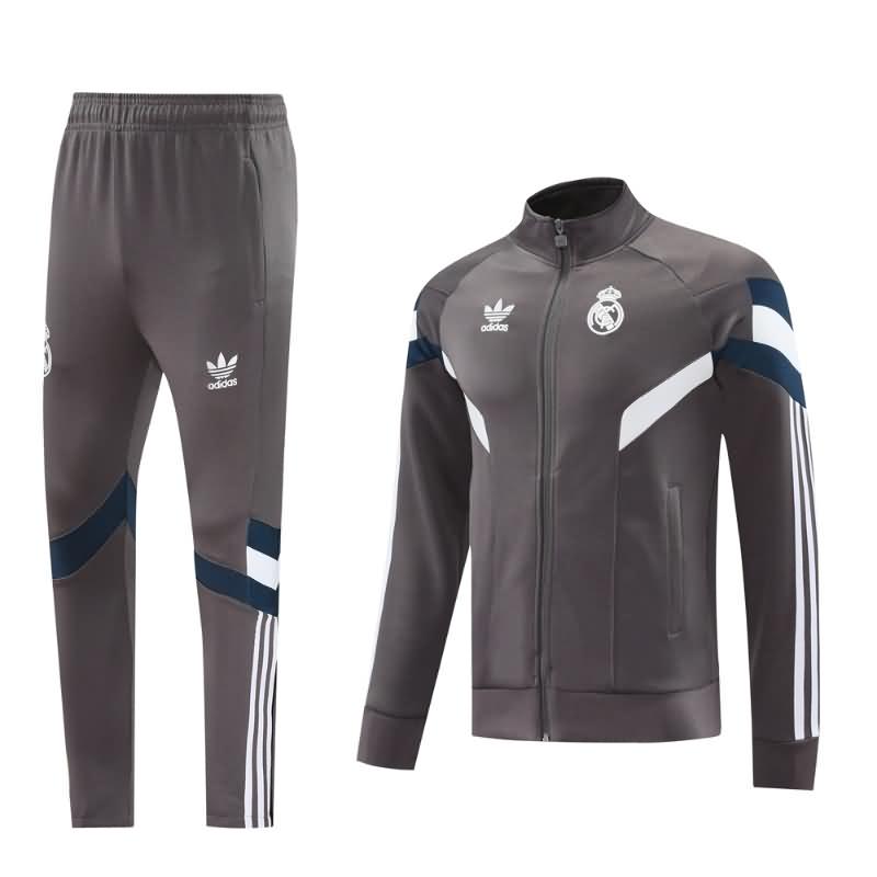 AAA Quality Real Madrid 24/25 Grey Soccer Tracksuit 02