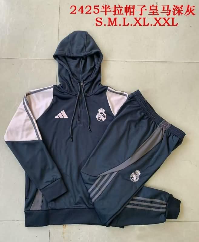 AAA Quality Real Madrid 24/25 Grey Soccer Tracksuit 04