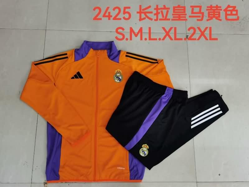 AAA Quality Real Madrid 24/25 Orange Soccer Tracksuit