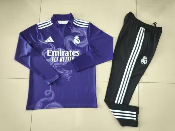 AAA Quality Real Madrid 24/25 Purples Soccer Tracksuit