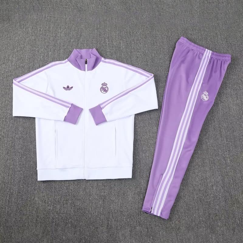 AAA Quality Real Madrid 24/25 White Soccer Tracksuit 10