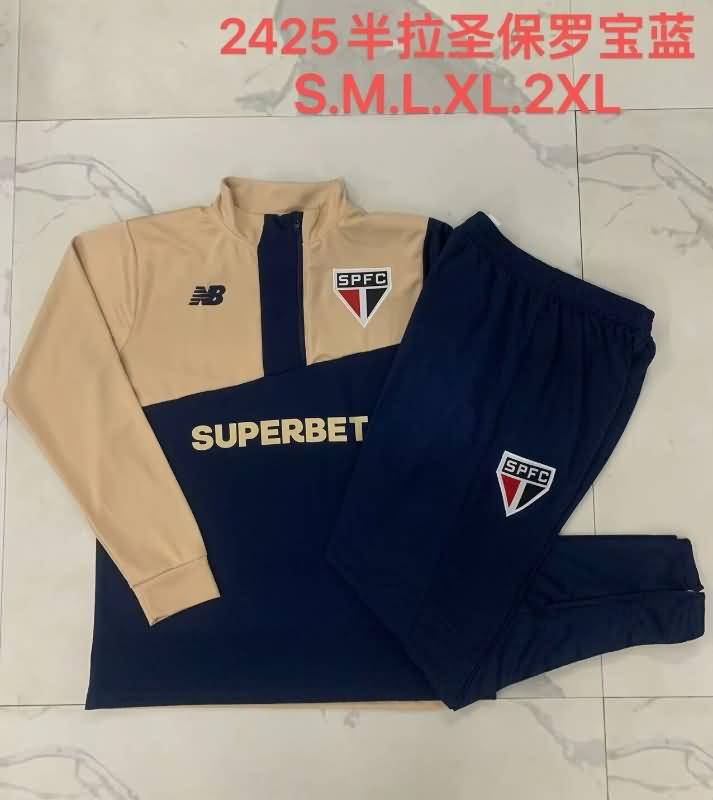 AAA Quality Sao Paulo 2024 Dark Blue Soccer Tracksuit