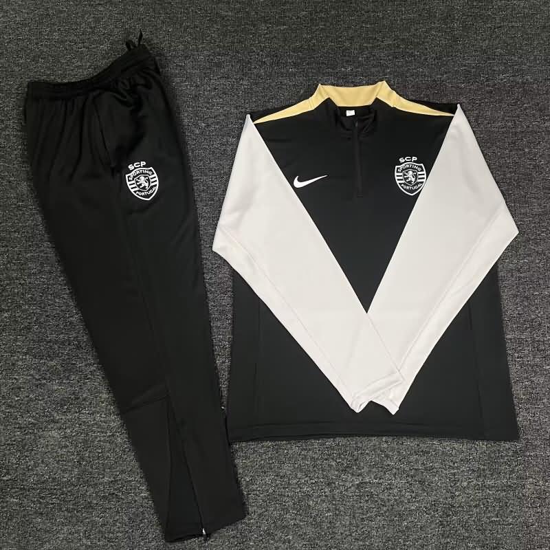 AAA Quality Sporting Lisbon 2024 Black Soccer Tracksuit