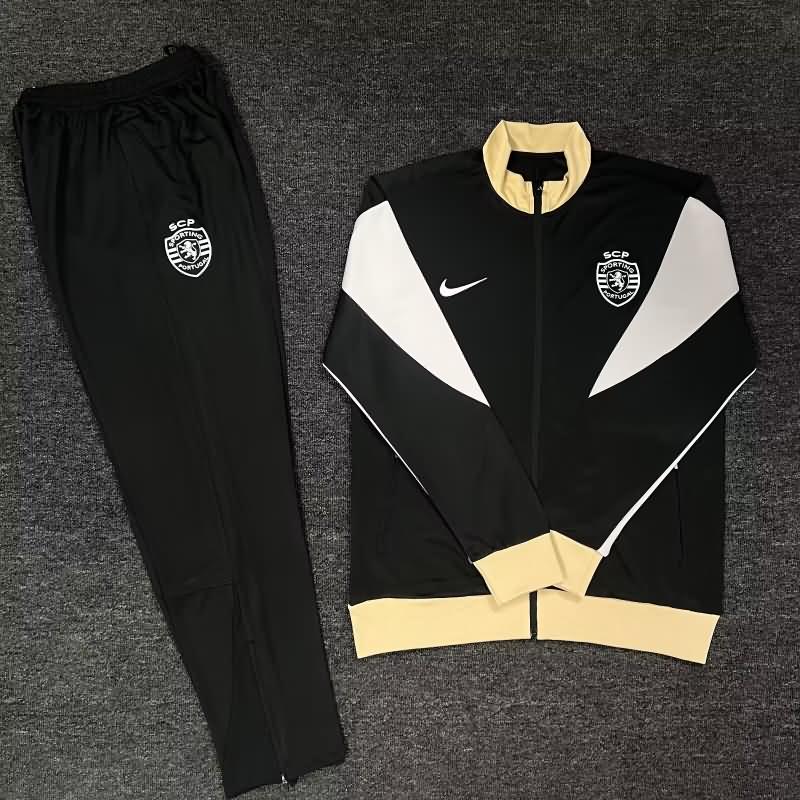 AAA Quality Sporting Lisbon 2024 Black Soccer Tracksuit 02