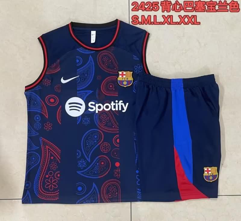 AAA Quality Barcelona 24/25 Dark Blue Soccer Training Sets