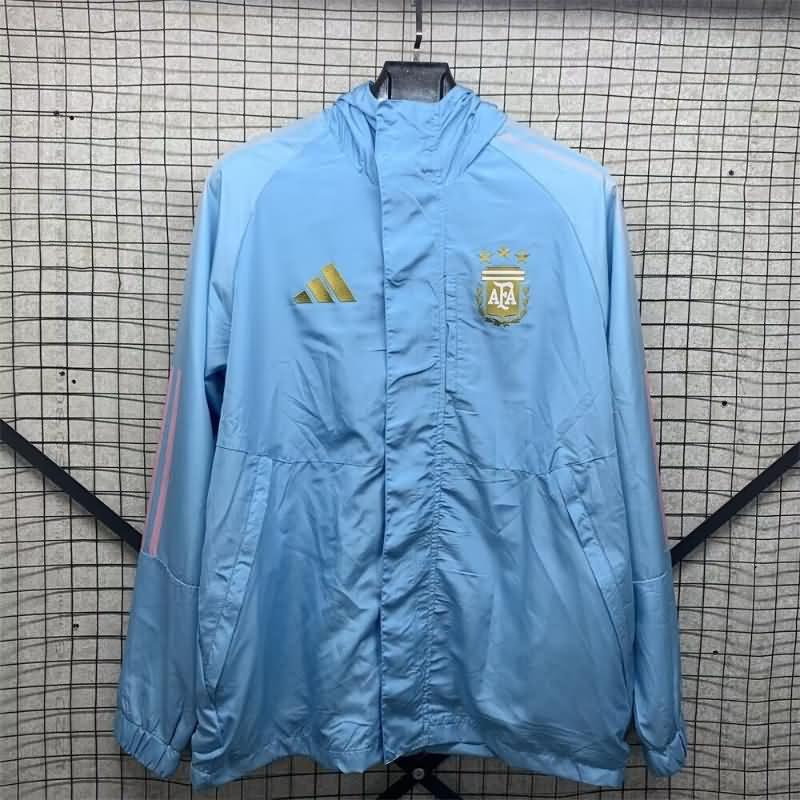 AAA Quality Argentina 2024 Blue Soccer Windbreaker