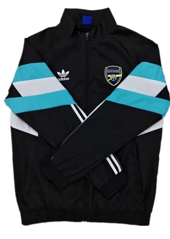 AAA Quality Arsenal 24/25 Black Soccer Windbreaker 02