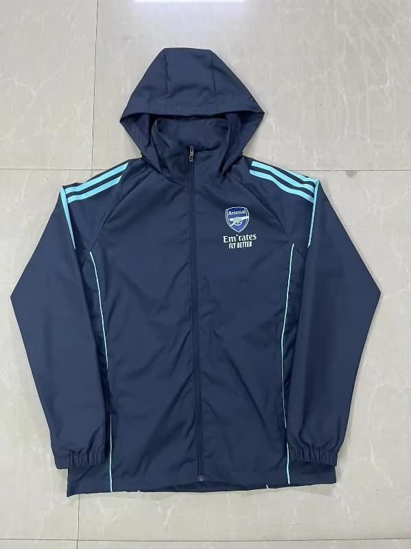 AAA Quality Arsenal 24/25 Dark Blue Soccer Windbreaker 02