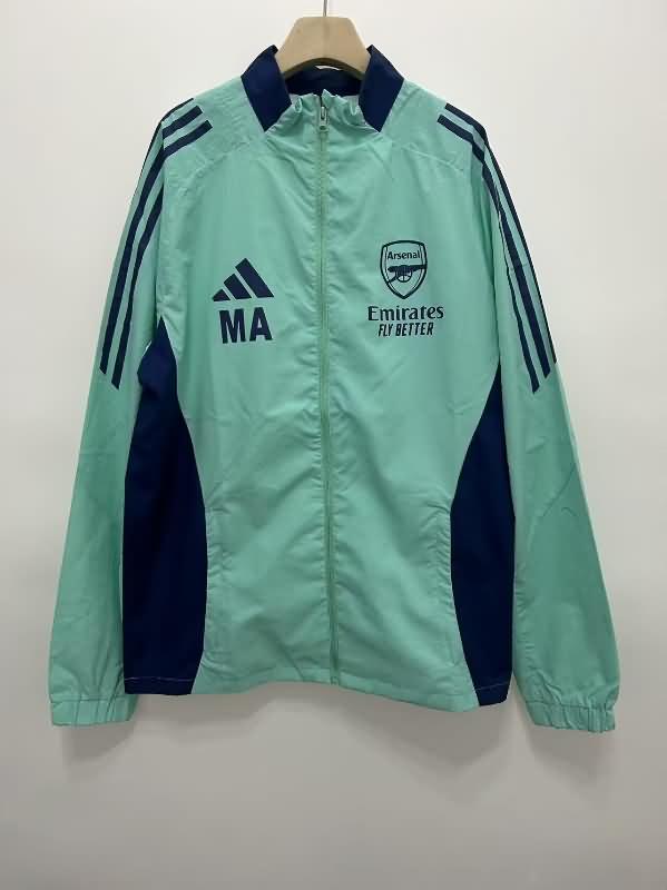 AAA Quality Arsenal 24/25 Green Soccer Windbreaker