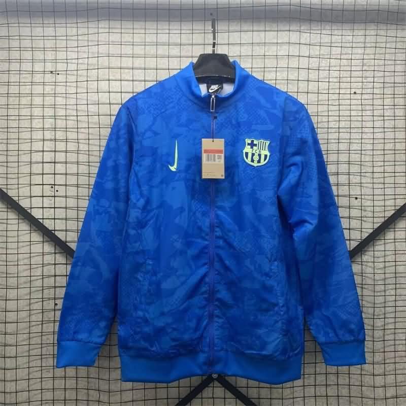 AAA Quality Barcelona 24/25 Blue Soccer Windbreaker