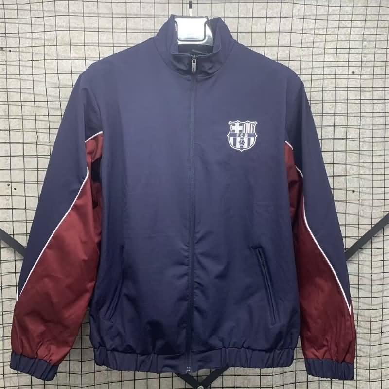 AAA Quality Barcelona 24/25 Dark Blue Soccer Windbreaker