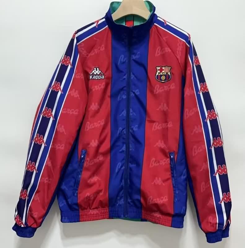 AAA Quality Barcelona 24/25 Red Green Reversible Soccer Windbreaker