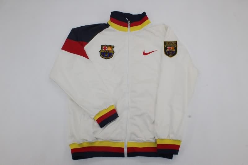 AAA Quality Barcelona 24/25 White Soccer Windbreaker