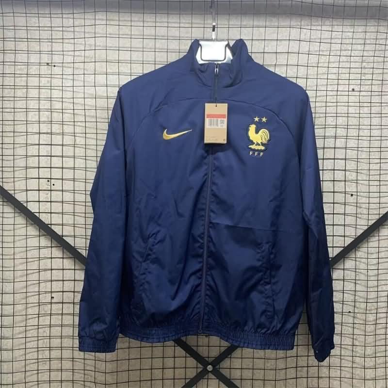 AAA Quality France 2024 Dark Blue Soccer Windbreaker 02