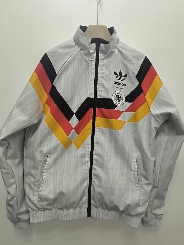 AAA Quality Germany 2024 White Black Reversible Soccer Windbreaker