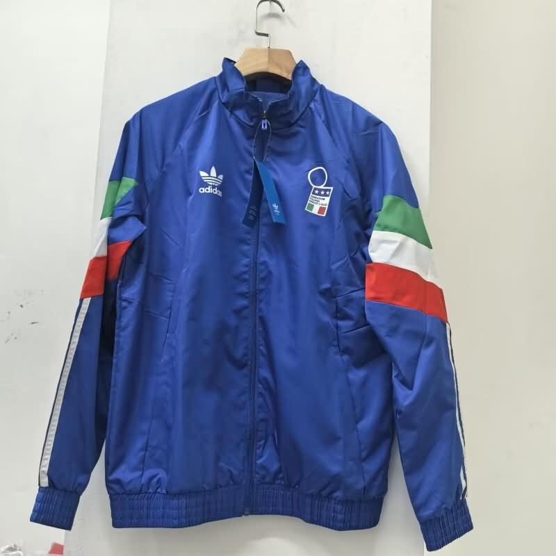 AAA Quality Italy 2024 Blue Soccer Windbreaker