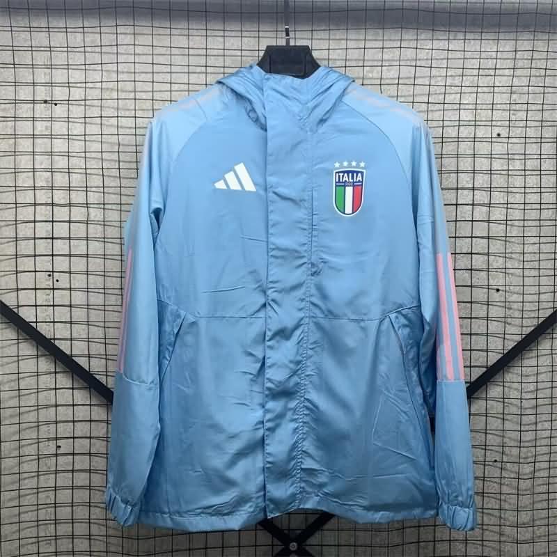 AAA Quality Italy 2024 Blue Soccer Windbreaker 02