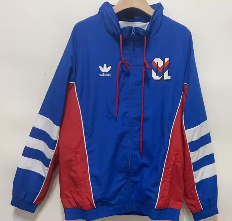 AAA Quality Lyon 24/25 Blue Soccer Windbreaker 02