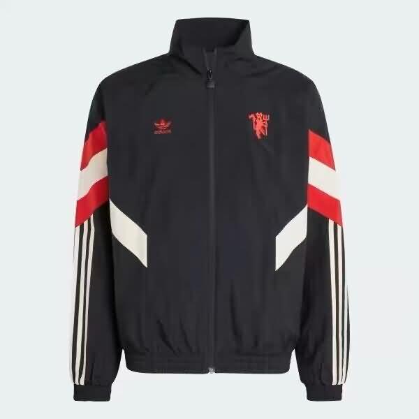 AAA Quality Manchester United 24/25 Black Soccer Windbreaker