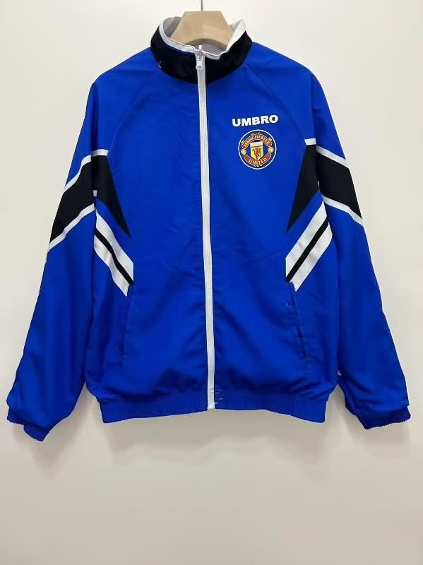 AAA Quality Manchester United 24/25 Blue Grey Reversible Soccer Windbreaker