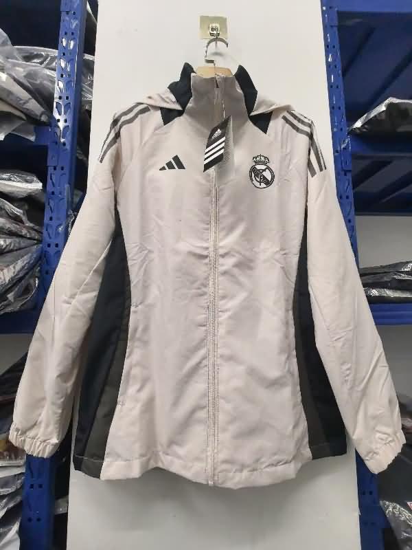 AAA Quality Real Madrid 24/25 Beige Soccer Windbreaker