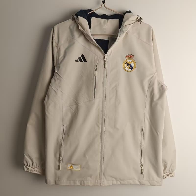 AAA Quality Real Madrid 24/25 Beige Soccer Windbreaker 02