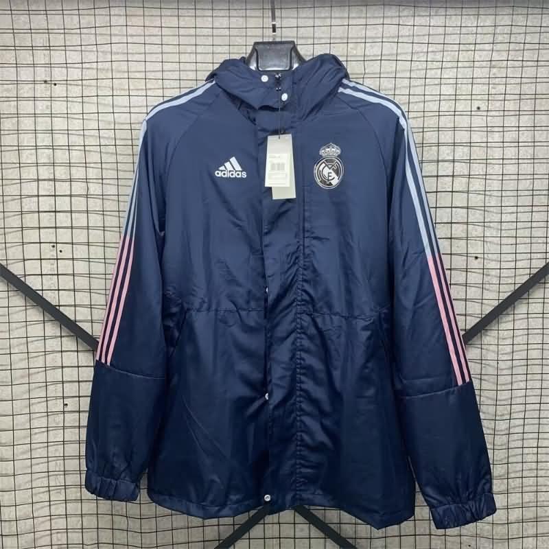 AAA Quality Real Madrid 24/25 Dark Blue Soccer Windbreaker