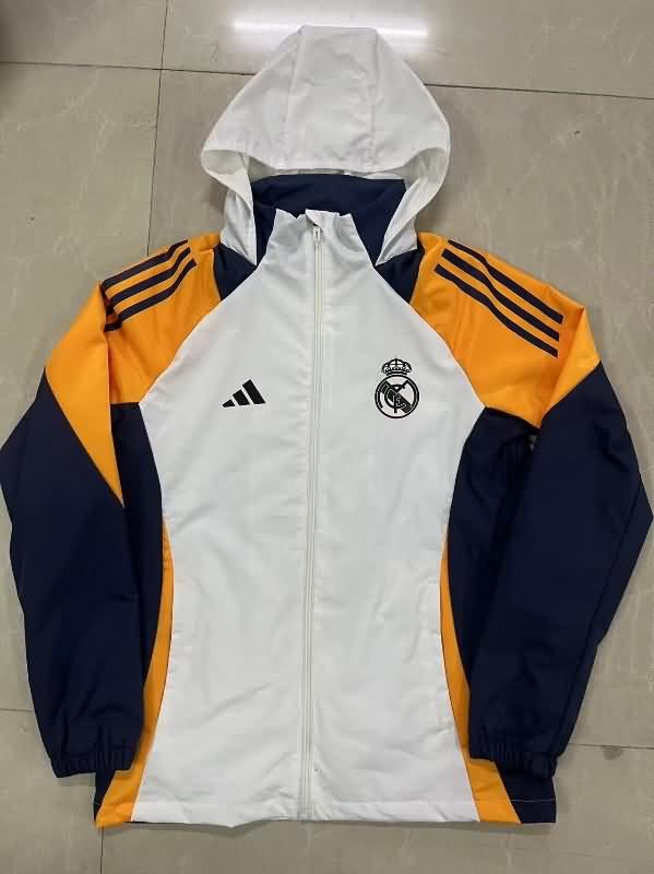 AAA Quality Real Madrid 24/25 White Soccer Windbreaker 02