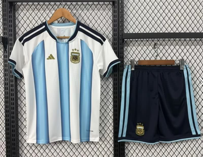 Kids Argentina 2026 World Cup Home Soccer Jersey And Shorts Kids Argentina 2026 World Cup Home Soccer Jersey And Shorts