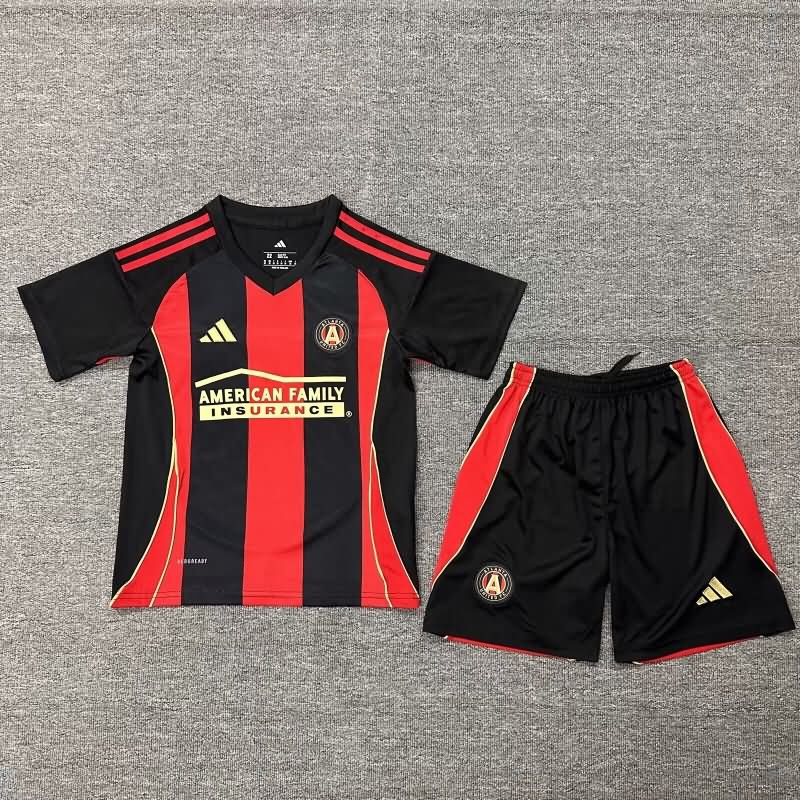 Kids Atlanta United 2025 Home Soccer Jersey And Shorts