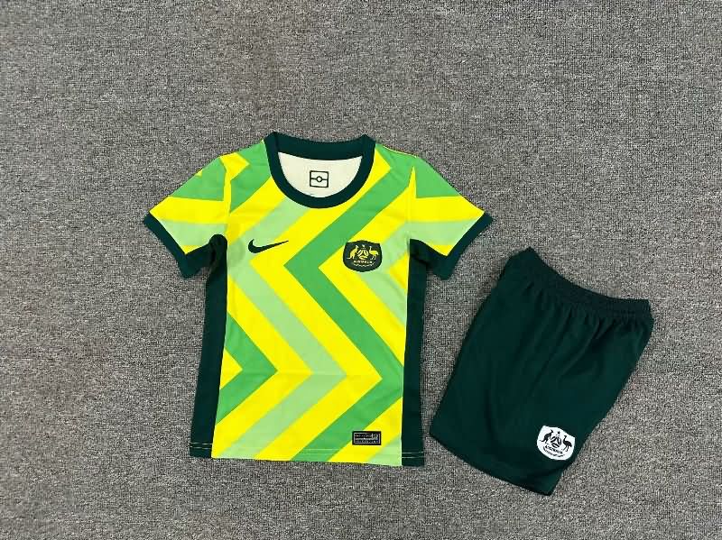 Kids Australia 2025 Home Soccer Jersey And Shorts