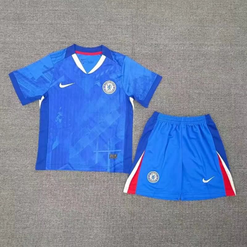 Kids Chelsea 25/26 Home Soccer Jersey And Shorts Leaked